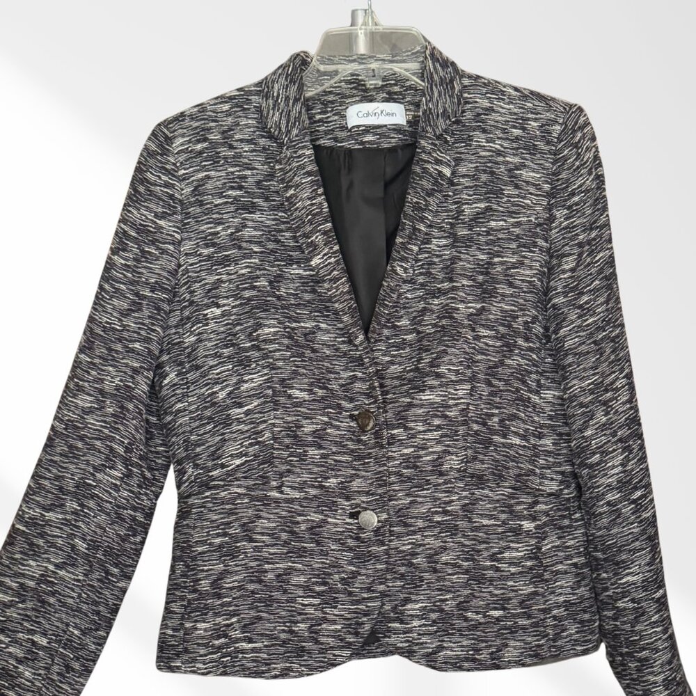 Calvin Klein Black White Classic Blazer Jacket